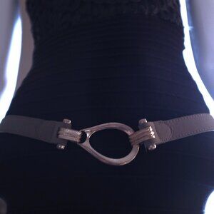 COPY - Green buckle belt Hook Closure vintage style adjustable 1" wide